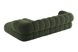 Canapé d’angle droit Koge - Vert foncé - 5 places - En tissu velours