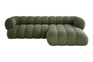 Canapé d’angle droit Koge - Vert - 5 places - En tissu chenille