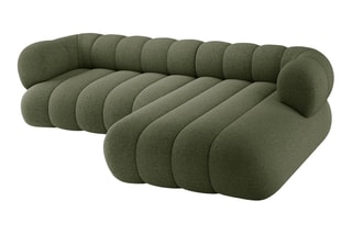 Canapé d’angle droit Koge - Vert - 5 places - En tissu chenille