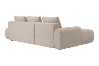 Canapé d’angle gauche convertible Linz - Sable - 3 places - En tissu structurel