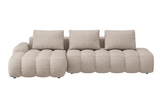 Canapé d’angle gauche convertible Linz - Sable - 3 places - En tissu structurel