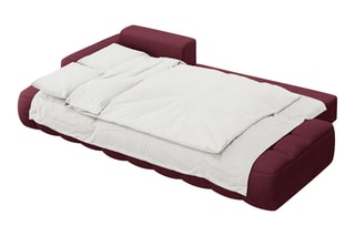 Canapé d’angle gauche convertible Linz - Bordeaux - 3 places - En tissu structurel