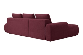 Canapé d’angle gauche convertible Linz - Bordeaux - 3 places - En tissu structurel