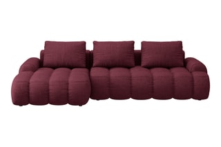 Canapé d’angle gauche convertible Linz - Bordeaux - 3 places - En tissu structurel