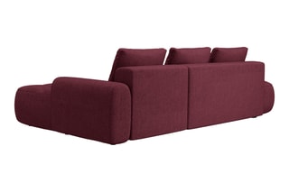 Canapé d’angle droit convertible Linz - Bordeaux - 3 places - En tissu structurel