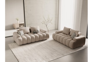 Canapé Linz - Sable - 3 places - En tissu structurel