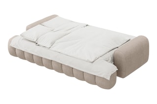Canapé convertible Linz - Sable - 4 places - En tissu structurel