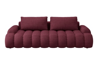 Canapé convertible Linz - Bordeaux - 4 places - En tissu structurel