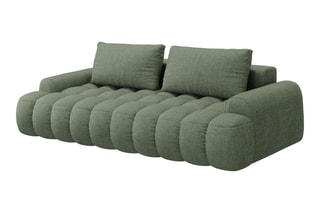 Canapé convertible Linz - Vert olive foncé - 4 places - En tissu structurel