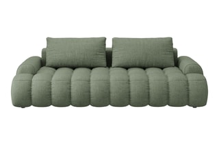 Canapé convertible Linz - Vert olive foncé - 4 places - En tissu structurel
