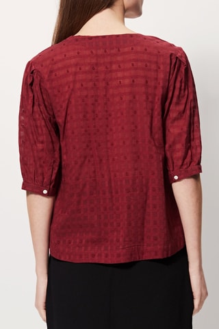 Plumetis Top Bordeauxrood