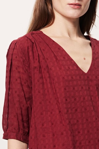 Plumetis Top Bordeauxrood