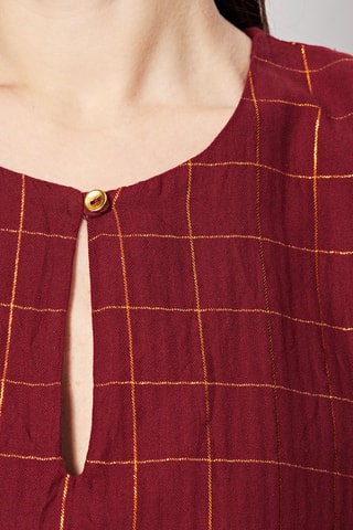 Jurk Lage Taille Rigine Bordeauxrood