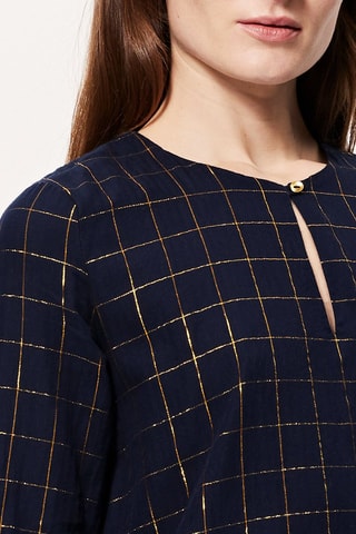 Jurk Lage Taille Rigine Marineblauw