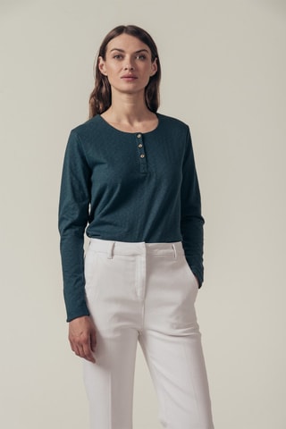 Top Aurore Pauwblauw