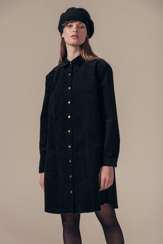 Velours Blouse-jurk Rapso Zwart