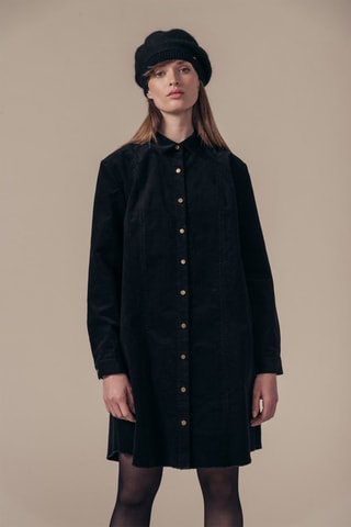 Velours Blouse-jurk Rapso Zwart