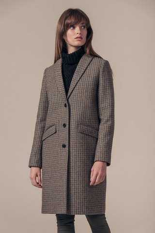 Wollen Jas Lorela Bruin en Taupe