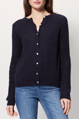 Wollen en Mohair Trui Micellaire Marineblauw