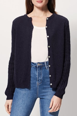 Wollen en Mohair Trui Micellaire Marineblauw