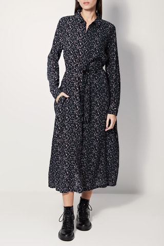 Blouse-jurk met Reopard Pauwblauw