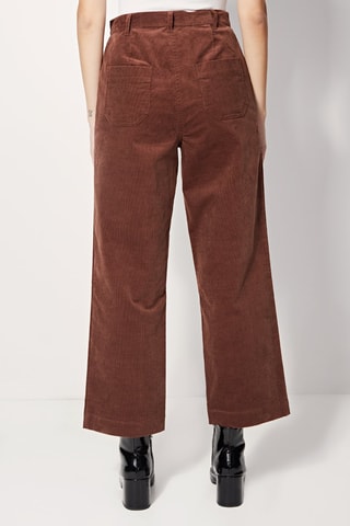 Pantalon wide legs en velours taille haute Peterson - Marron
