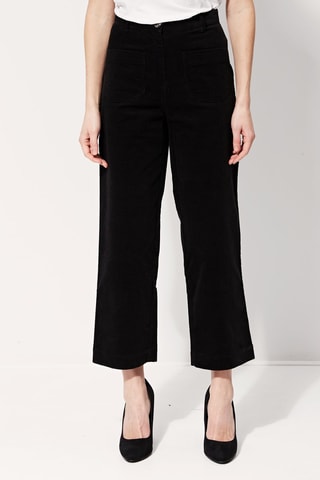 Pantalon wide legs en velours taille haute Peterson - Noir