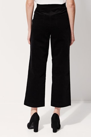 Pantalon wide legs en velours taille haute Peterson - Noir