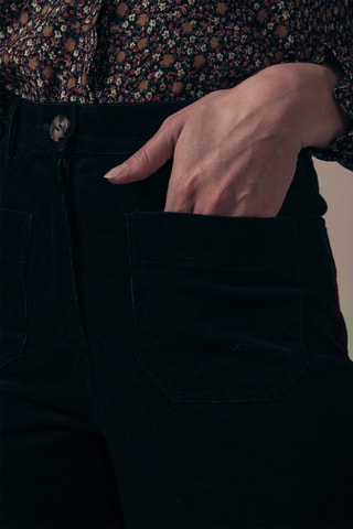 Pantalon wide legs en velours taille haute Peterson - Noir