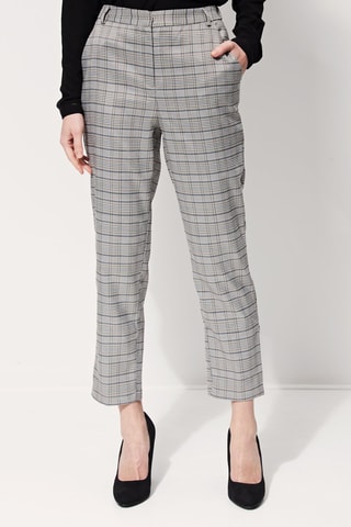 Pantalon droit 7/8 taille haute Paige - Gris clair