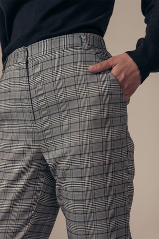 Pantalon droit 7/8 taille haute Paige - Gris clair