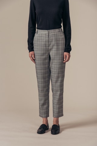 Pantalon droit 7/8 taille haute Paige - Gris clair