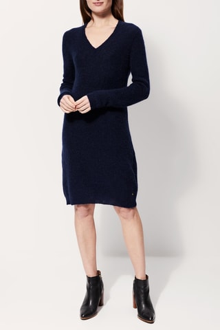 Mohair en Wollen Trui-jurk Richelet - Marineblauw