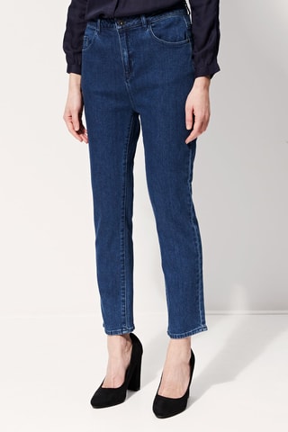 Jean droit taille haute Pitt - Bleu