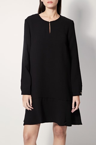 Jurk Lage Taille Rignette Zwart