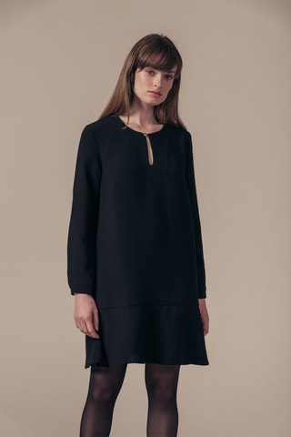 Jurk Lage Taille Rignette Zwart