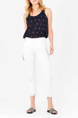 7/8 Rechte Jeans Wit