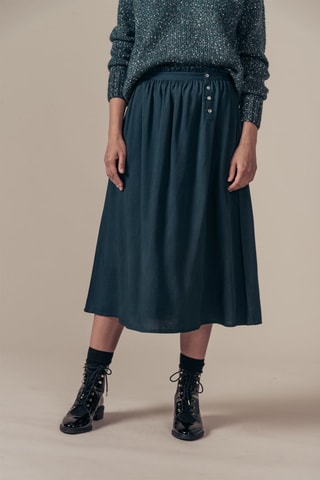 Midirok Hoge Taille Josefina Pauwblauw
