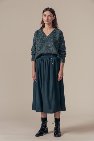 Midirok Hoge Taille Josefina Pauwblauw