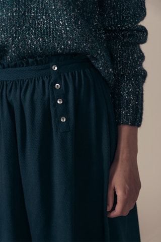 Midirok Hoge Taille Josefina Pauwblauw