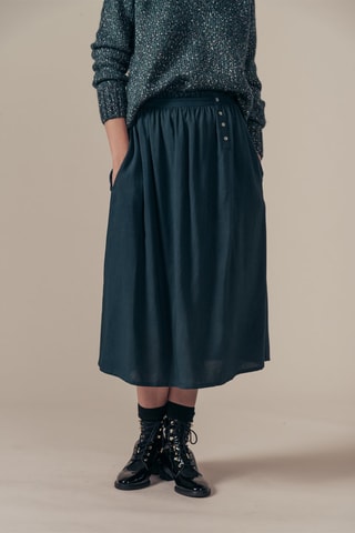 Midirok Hoge Taille Josefina Pauwblauw