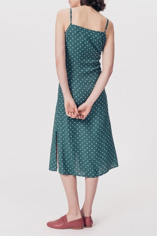 Blouse-jurk Rosene Pauwblauw en Wit
