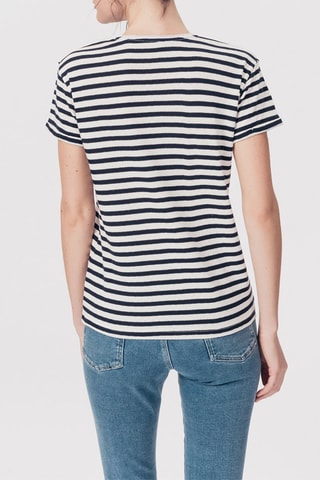 T-shirt Alienor Marineblauw en Ecru