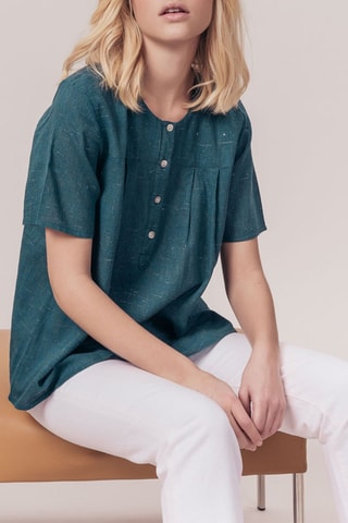 Top Tiamor Gemêleerd Blauw