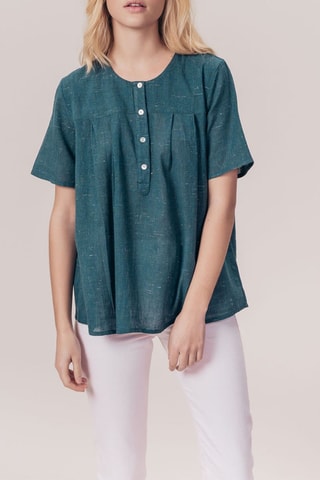 Top Tiamor Gemêleerd Blauw