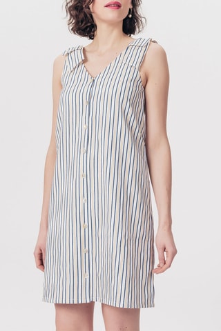 Blouse-jurk Ragate Koningsblauw en Wit