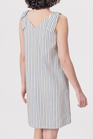 Blouse-jurk Ragate Koningsblauw en Wit