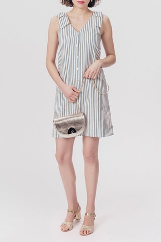 Blouse-jurk Ragate Koningsblauw en Wit