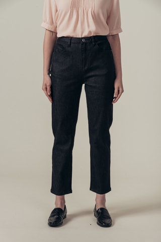 Jean droit taille haute Pitt - Noir