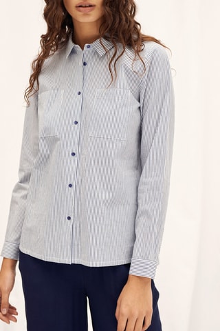 Blouse Indigoblauw en Wit